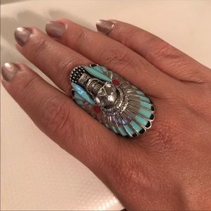 Tribal skull ring size 8